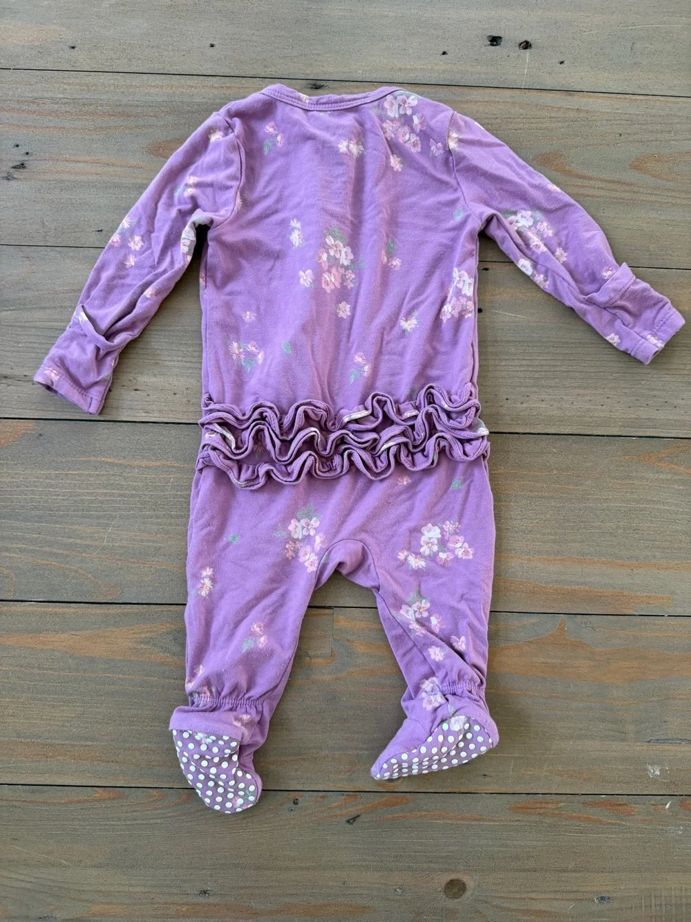 Like New Angel Dear Lavender Floral Bamboo Zip Sleeper - 0-3 Momths
